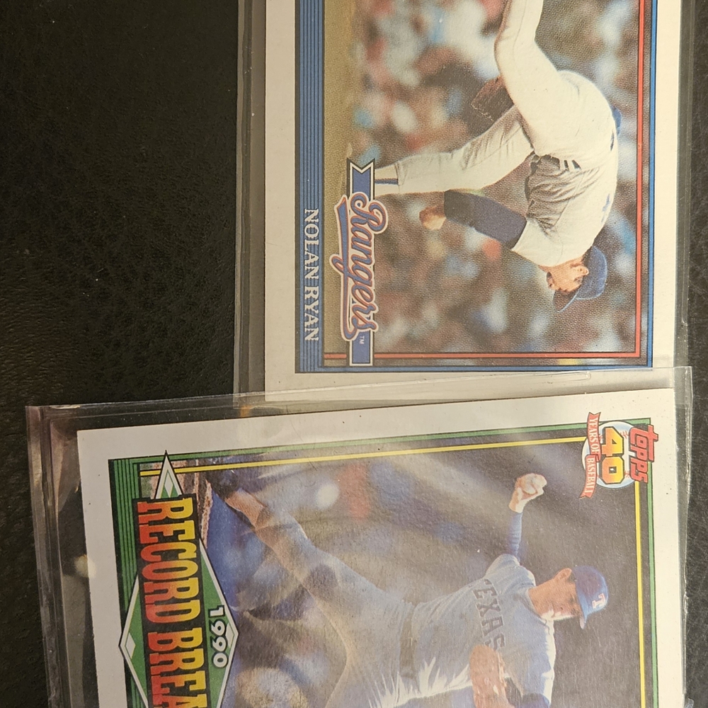 Topps Baseball Cards with Blue and Red Accents